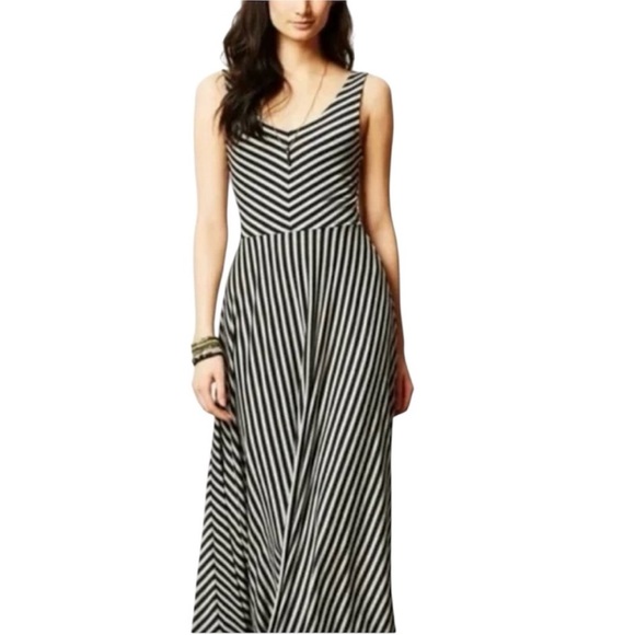 Puella Dresses & Skirts - Anthropologie Chic Striped Maxi Dress in Black and White